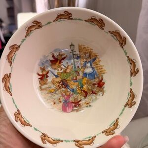 Royal Doulton Bunnykins White with Brown and Red Detail